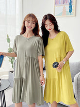 Comfortable Irregularity  Solid Pajama Dress